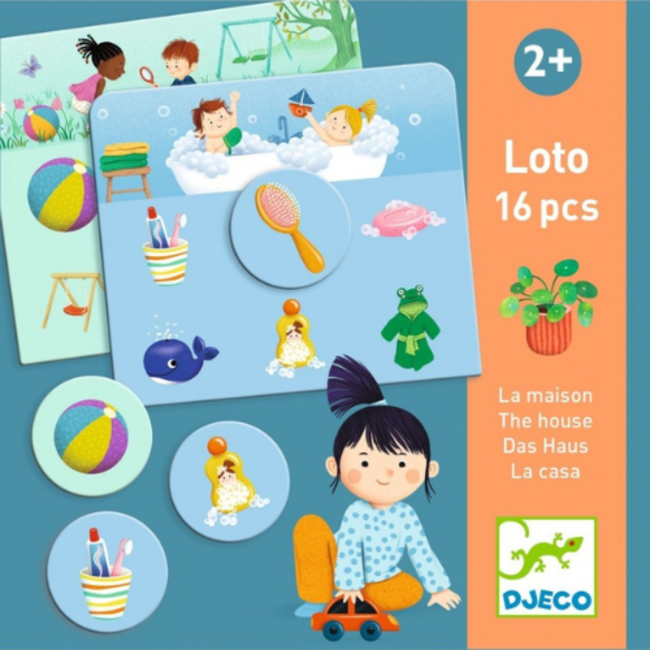 Djeco Spellen, Kinderspellen - Loto, La maison, Het huis, 2+
