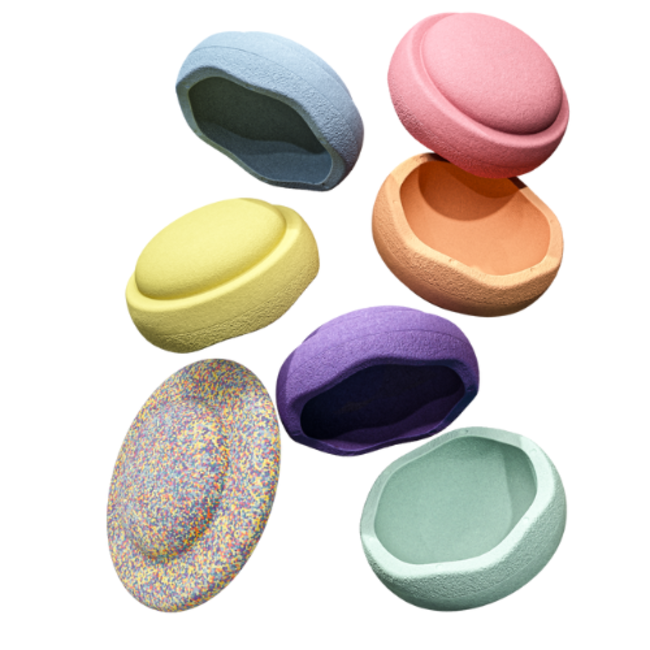 Stapelstein Original set - Pastel, 6st. + Balanceboard1st.