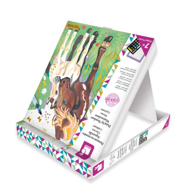 Janod Knutselen, Knutselpakketten - Atelier, Paarden, Verven op nummer, 7+