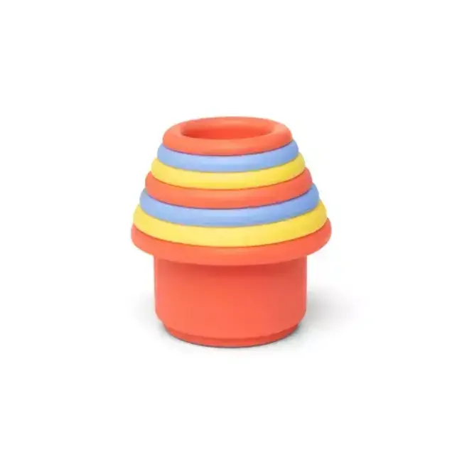 Babyspeelgoed, stapeltoren - Siliconen stapel bekers, rood, geel en blauw