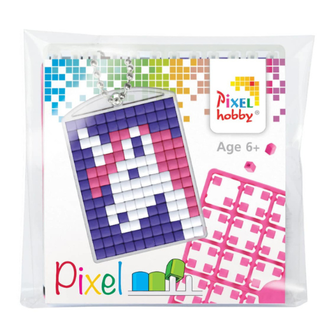 Pixelhobby Knutselen, Pixelhobby - Pixel sleutelhanger set Unicorn, 6+