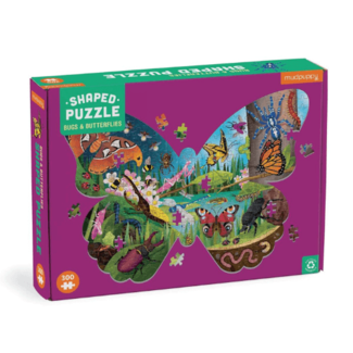 Mudpuppy Puzzels, Legpuzzel - Shaped puzzel, insecten en vlinders, 300 stukjes, 7+
