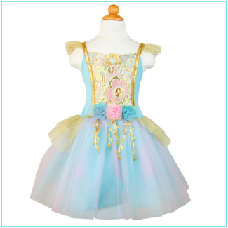 Great Pretenders Verkleedkleding - Mermalicious Zeemeerminnen jurk met staart, Dress with Tail, Pastel / Auqa (5-6 jaar)