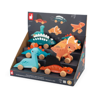 Janod Dino, Houten speelgoed - Handige Dino's, assorti, 12M+