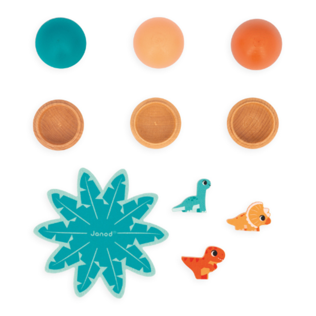 Janod Dino, Houten speelgoed - Verrassingseieren, 18M+