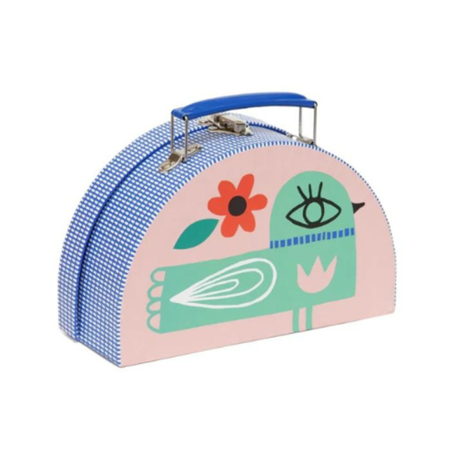 Petit Monkey Koffer - kinder koffer, Klein huis en vogel, los 1x