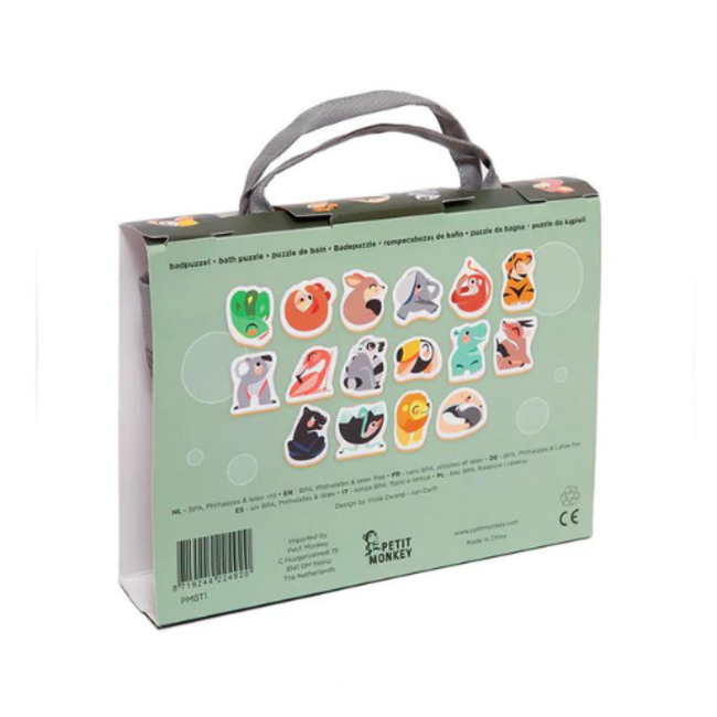Petit Monkey Badspeelgoed - Foam bad puzzel, wilde dieren, 1+
