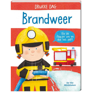 Boeken, Karton boeken - Flapjesboek Drukke dag - brandweer, 2+