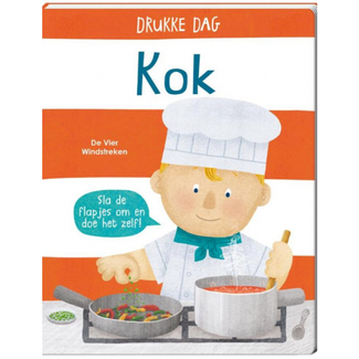 Boeken, Karton boeken - Flapjesboek Drukke dag - Kok, 2+