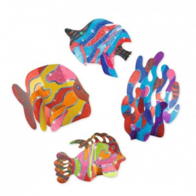 Djeco Knutselen, Knutselpakketten - Onder de golven, metallic, 3-6