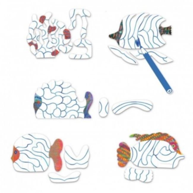 Djeco Knutselen, Knutselpakketten - Onder de golven, metallic, 3-6