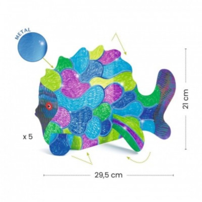 Djeco Knutselen, Knutselpakketten - Onder de golven, metallic, 3-6