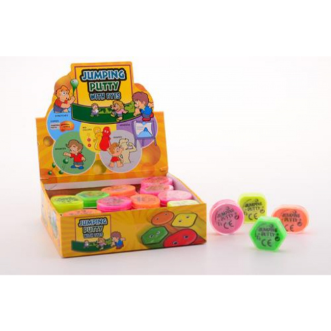 Klein speelgoed - Jumping putty met oogjes, assorti