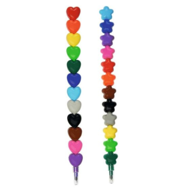 moses. Verlag Knutselen, Accessoires - Stapel kleurpotloden hart of ster, assorti