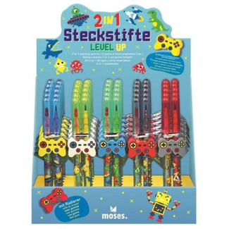 moses. Verlag Knutselen, Accessoires - 2in1 potlood-waskrijt level up, assorti
