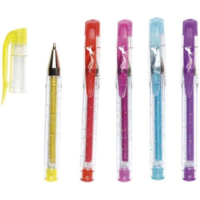 moses. Verlag Knutselen, Accessoires - Eenhoorn glittergelpennen set van 6