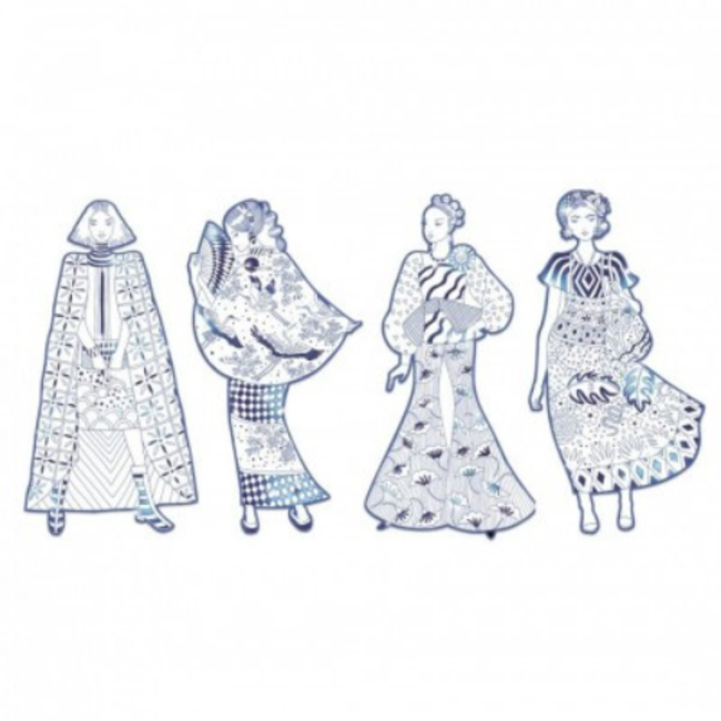 Djeco Knutselen, Knutselpakketten - Silhouet kleurplaten, Laura & vriendjes, Laura & ses amies, 6+