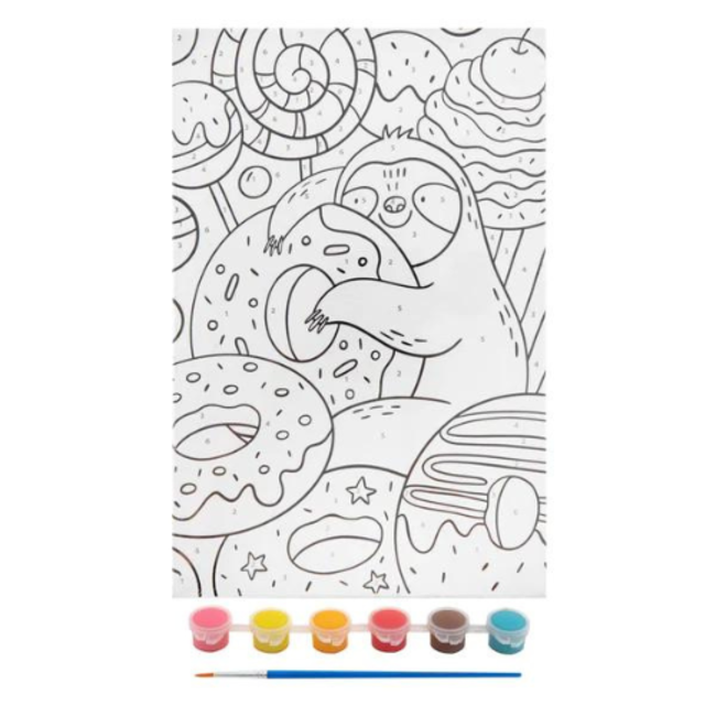 Knutselen, Knutselpakketten - Canvas schilderen op nummer Luiaard, 4+