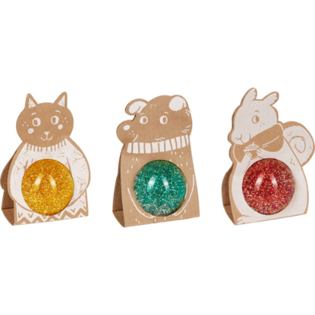 Klein speelgoed - Stuiterballen glitter, assorti