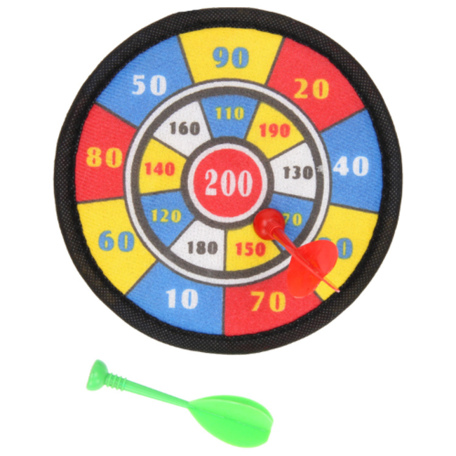 Klein speelgoed - Dartbord met klittenband klein, 19cm