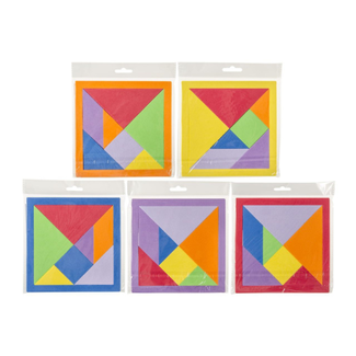 Klein speelgoed - Mini tangram puzzel foam, assorti