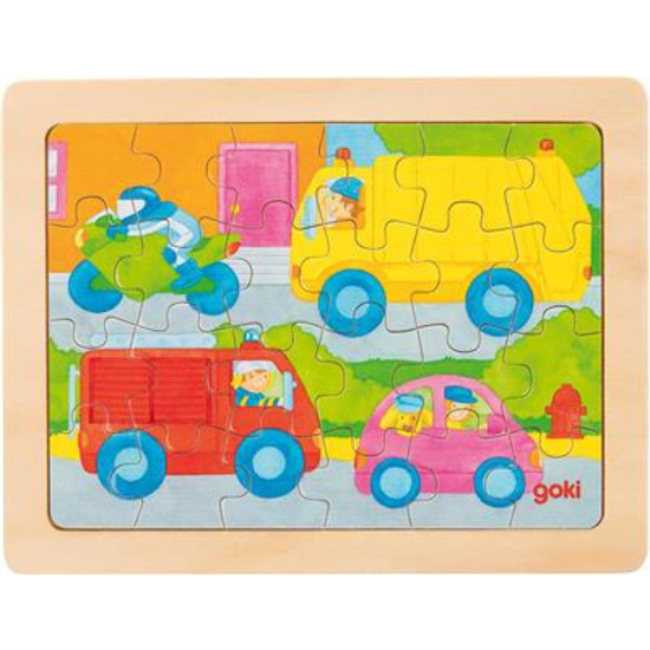 Puzzels, Legpuzzel - Houten puzzel 1000 kleuren, 24 stukjes, 3+, assorti