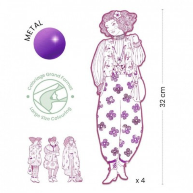 Djeco Knutselen, Knutselpakketten - Silhouet kleurplaten, Rosemary & vriendjes, Rosemary & ses amies, 6+