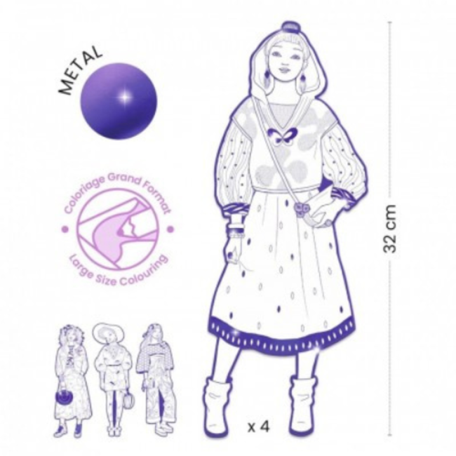 Djeco Knutselen, Knutselpakketten - Silhouet kleurplaten, Zaho & vriendjes, Zaho & ses amies, 6+