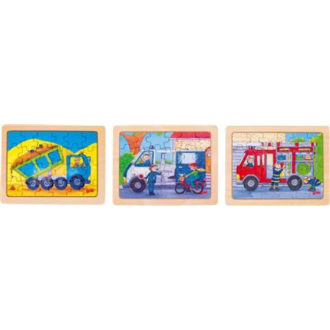 Puzzels, Houten puzzel - Hard werken, 24 stukjes, 3+, assorti