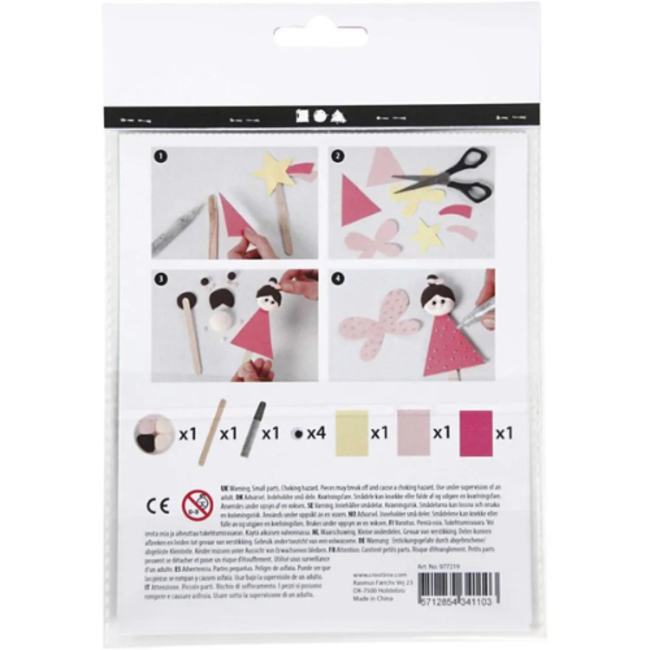 Creativ Company Knutselen, Knutselpakket - IJsstokjesfiguren: prinsessen (mini)