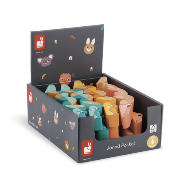 Janod Houten speelgoed - Pocket Slang en Krokodil, assorti