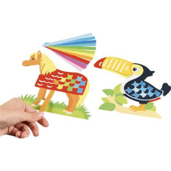 Knutselen, Knutselpakket - Papier weven dieren, 4st., 3+