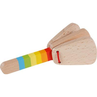 Muziekinstrumenten - Castagnetten regenboog hout, 3+