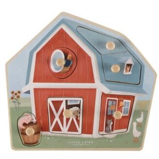 Little Dutch Puzzels, Houten puzzels - Knopjes puzzel Little Farm