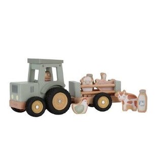 Little Dutch Houten speelgoed - Tractor met trailer Little Farm