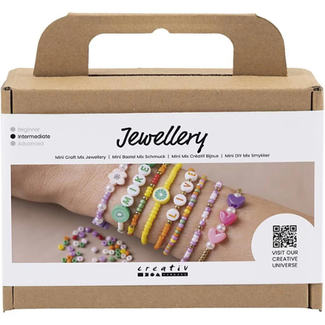 Creativ Company Sieraden maken - Mini creatieve box, kleurrijke armbanden