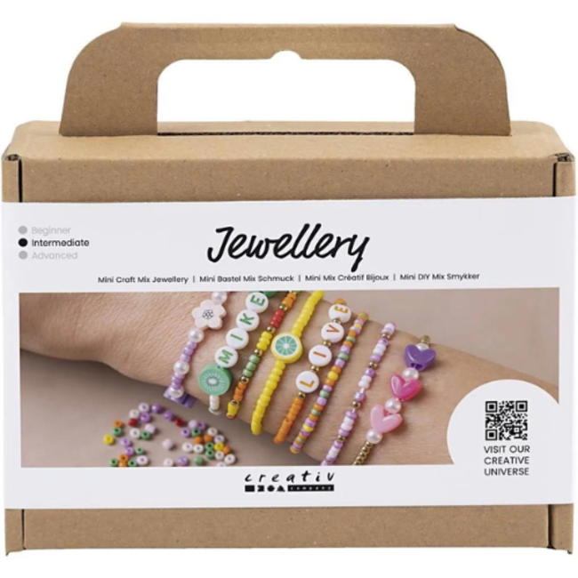 Creativ Company Sieraden maken - Mini creatieve box, kleurrijke armbanden
