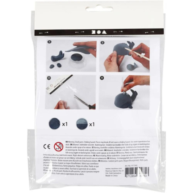 Creativ Company Knutselen, Knutselpakket - Boetseren: Walvis met kalf (mini)