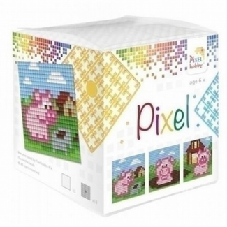 Knutselen, Pixelhobby - Pixel kubus, set Biggetjes, 6+