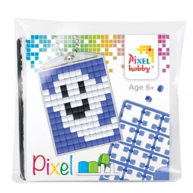 Pixelhobby Knutselen, Pixelhobby - Medaillion keyring starterset, Smiling ghost, 6+