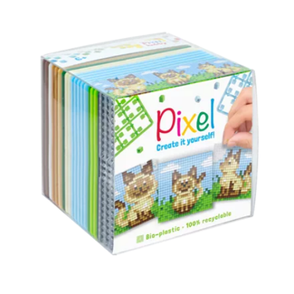 Pixelhobby Knutselen, Pixelhobby - Pixel kubus, Katten, 6+