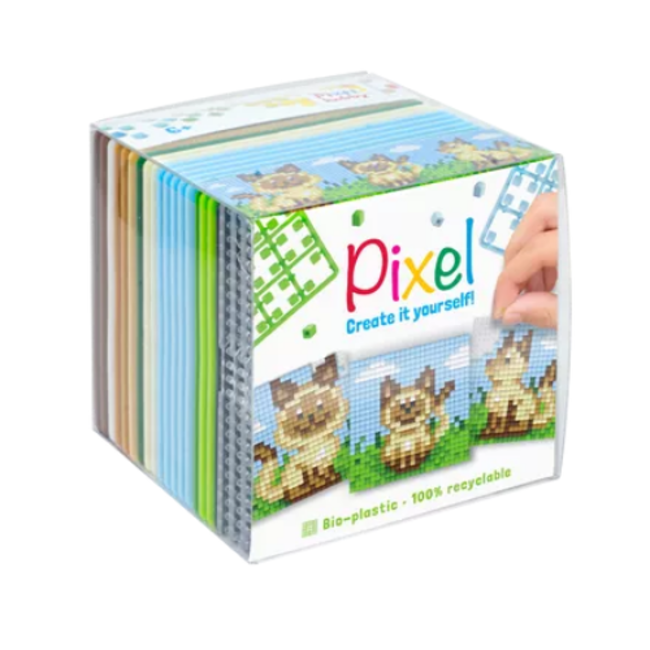 Pixelhobby Knutselen, Pixelhobby - Pixel kubus, Katten, 6+