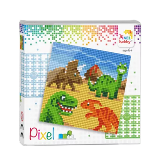 Pixelhobby Knutselen, Pixelhobby - Pixel set Dino's, 6+