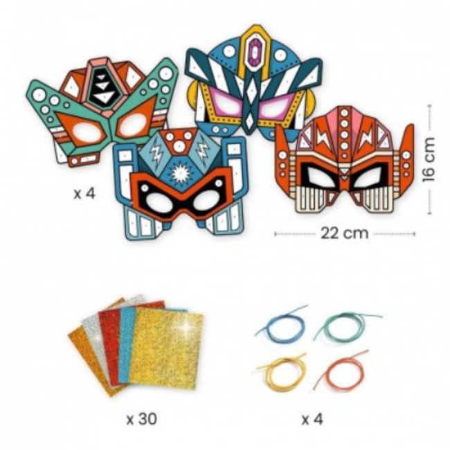 Djeco Knutselen, Knutselpakketten - DIY Super Robots, maskers, 5+