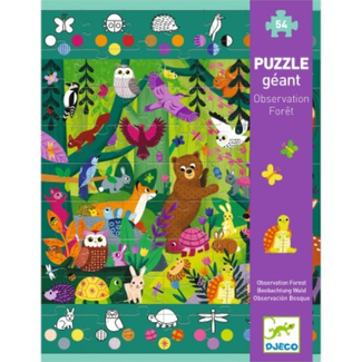 Djeco Puzzels, Legpuzzels - Observatiepuzzel Bos, 54 stukjes, 4+