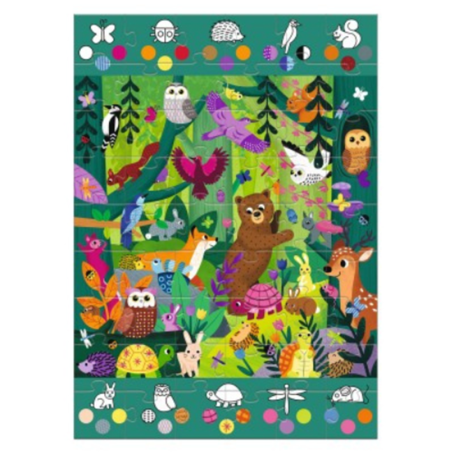 Djeco Puzzels, Legpuzzels - Observatiepuzzel Bos, 54 stukjes, 4+