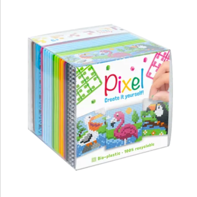 Knutselen, Pixelhobby - Pixel kubus tropische vogels, 6+