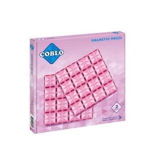 Coblo Magnetisch bouwset, Bouwspeelgoed -  Coblo, basisplaten pastel 2 stuks (baseplates pastel) 3+