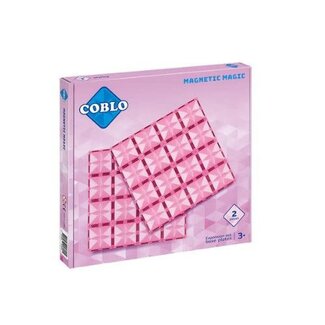 Coblo Magnetisch bouwset, Bouwspeelgoed -  Coblo, basisplaten pastel 2 stuks (baseplates pastel) 3+