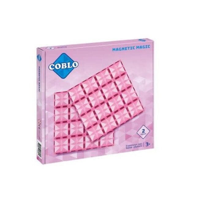 Coblo Magnetisch bouwset, Bouwspeelgoed -  Coblo, basisplaten pastel 2 stuks (baseplates pastel) 3+